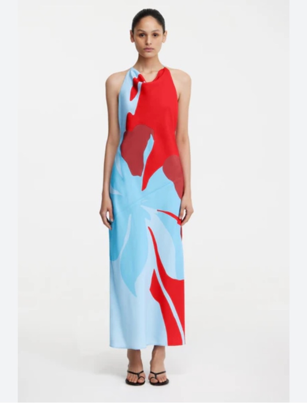 Red & Light Blue Halter Maxi Dress - Women